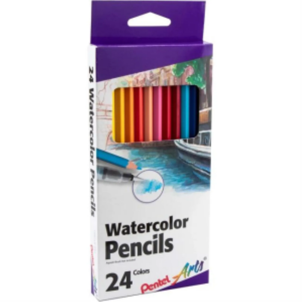 Pentel Arts WaterColour Pencil Set - Assorted Colours, 24-Pack