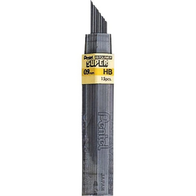 Recharges Super Hi-Polymer (0,9 mm), HB, 15 recharges par tube