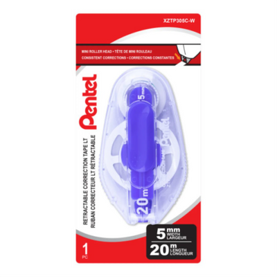 Ruban correcteur rétractable Pentel 5 mm x 20 m