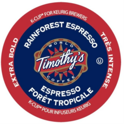 COFFEE-K CUP TIMOTHY'S RAINFOREST ESPRESSO X-BOLD (01020) 24/BX