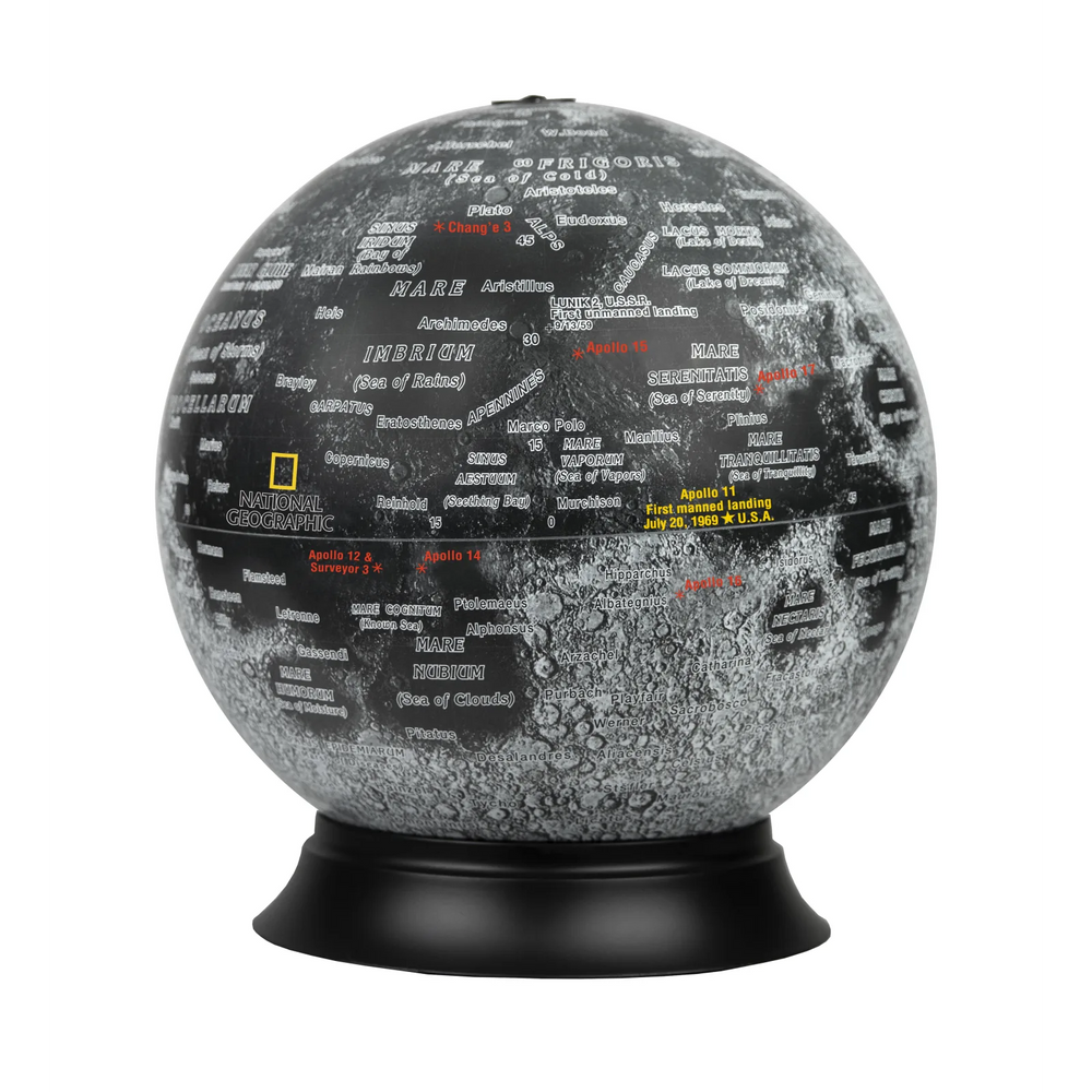 National Geographic Moon Globe 12"/30cm Diameter Illuminated Desk Globe (English)