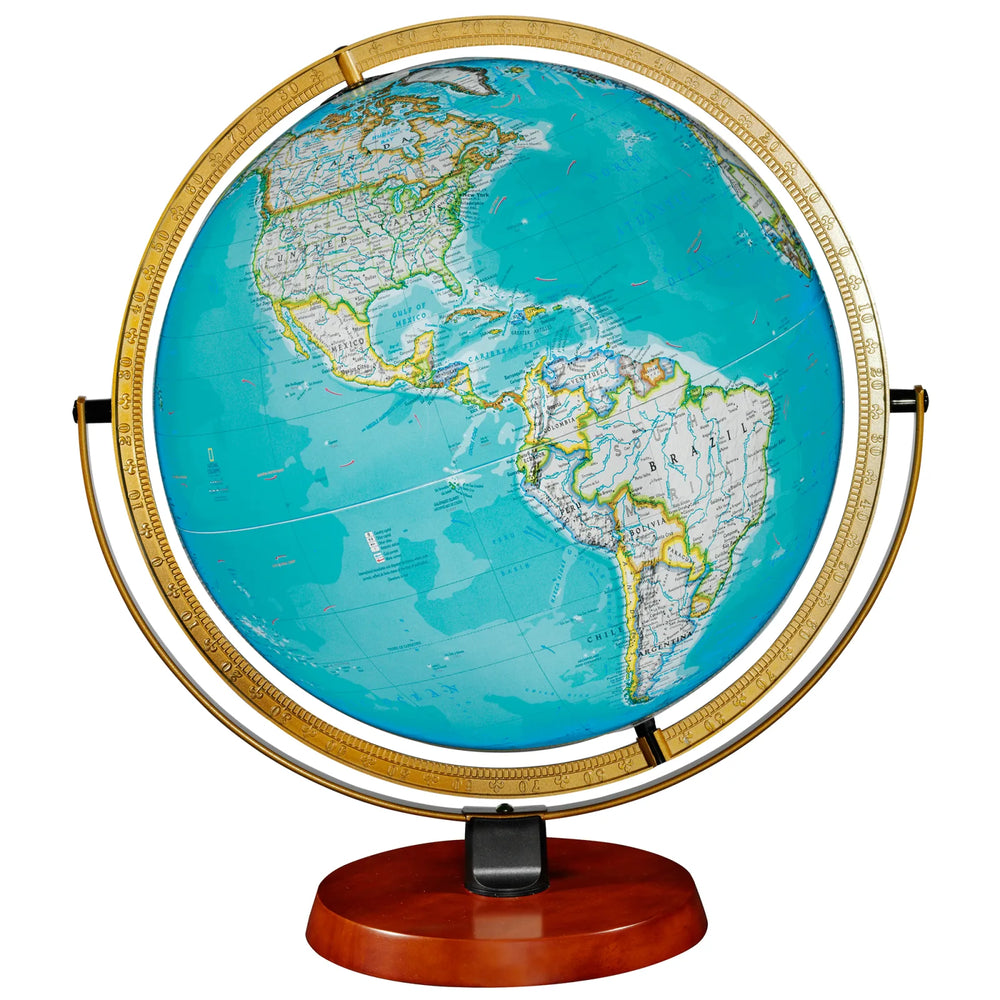 National Gegraphic Nicollet 16"/40.5Cm Diameter Blue Ocean Illuminated Desk Globe (English)