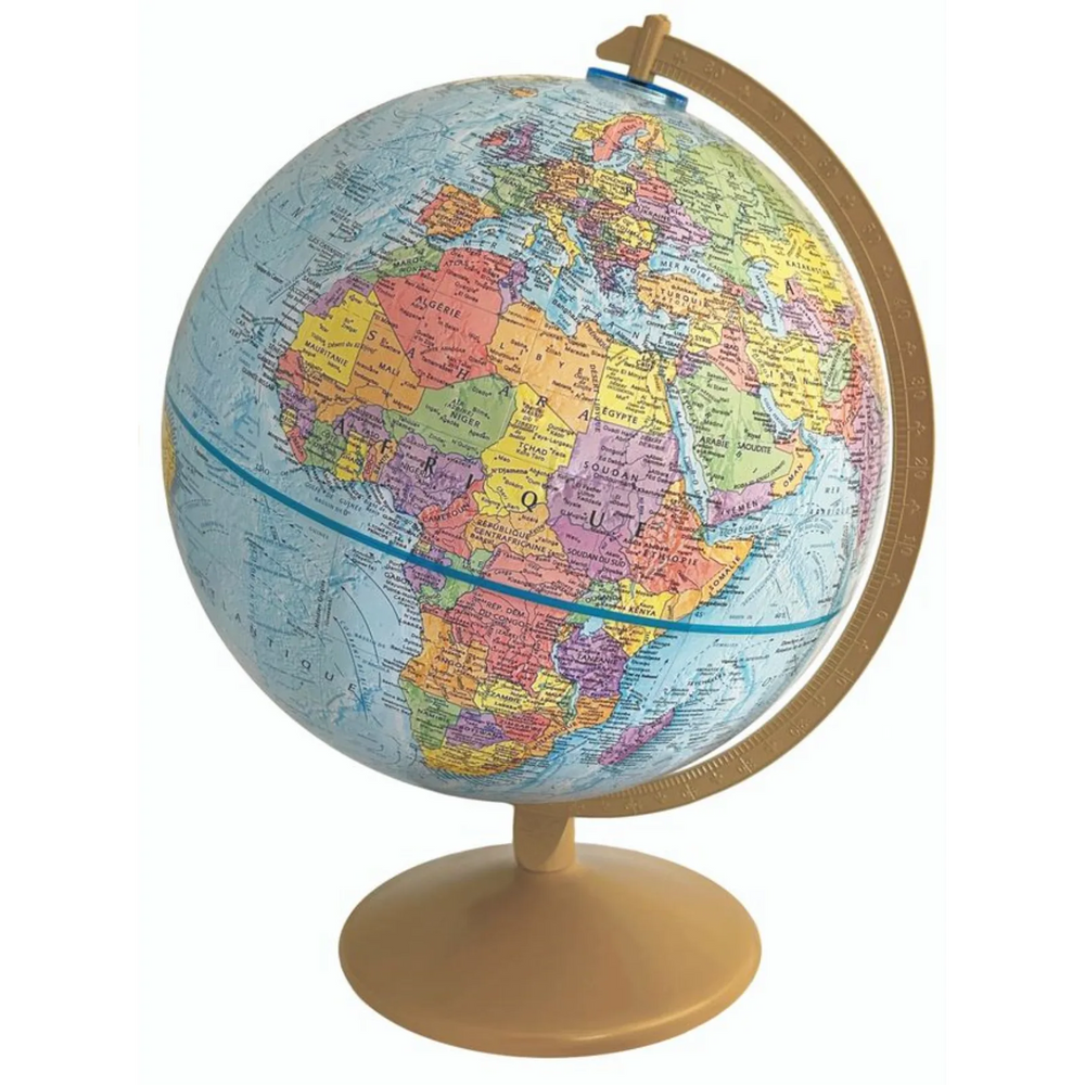 Explorer 12"/30Cm Diameter Blue Ocean Desk Globe With Metal And Semi-Meridian (French)