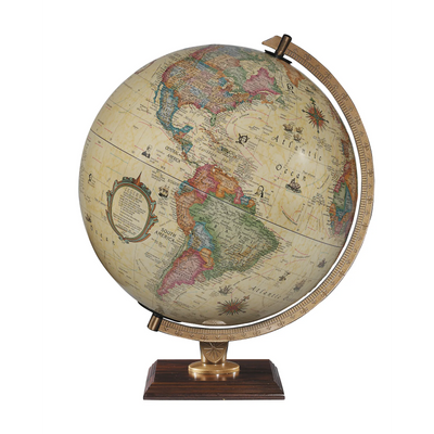 Globe de bureau Carlyle 12"/30cm Océan Antique Illuminé (Anglais)