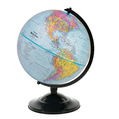 Replogle 12"/30Cm Diameter Blue Ocean Desk Globe With Black Metal And Semi-Meridian (English)