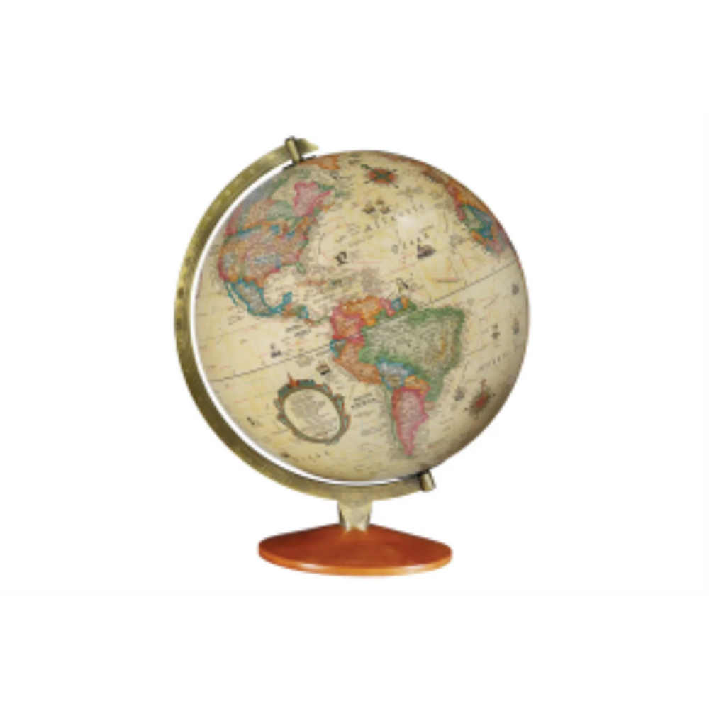 Odessa 12"/30Cm Diameter Antique Ocean Illuminated Desk Globe (English)