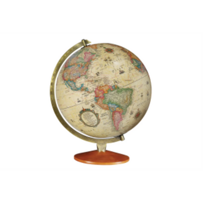 Odessa 12"/30Cm Diameter Antique Ocean Illuminated Desk Globe (English)
