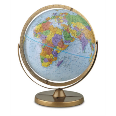 Globe Pioneer Replogle 30 cm de diamètre, Océan Bleu, avec Méridien Métallique Complet