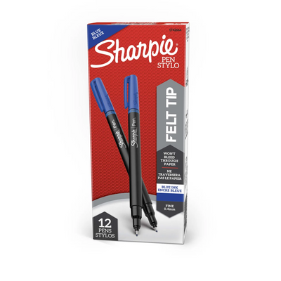 Stylo Sharpie, pointe feutre, fine (0,4 mm), bleu, 1 unité