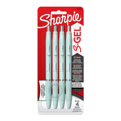 Sharpie S-Gel, Baril Mode, Pointe Moyenne (0,7 mm), 4 unités
