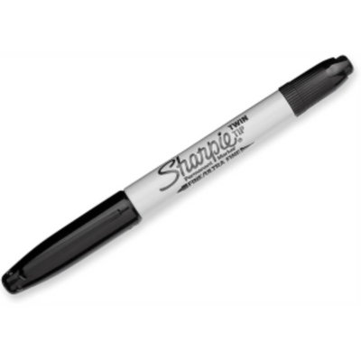 Marqueur Permanent Sharpie à Double Pointe, Fine et Ultra Fine, Noir, 1 Unité