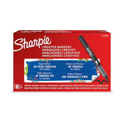 Sharpie Creative Marker, Water-Based Acrylic, Brush Tip, Black (2218069)