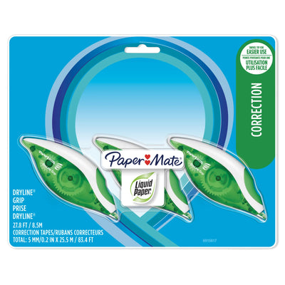Rubans correcteurs Paper Mate DryLine Grip, 3 unités (6915617)