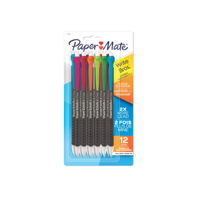 Crayons mécaniques Paper Mate, Write Bros. Classique #2, Idéal pour les tests standardisés, 0,7 mm, 12 unités
