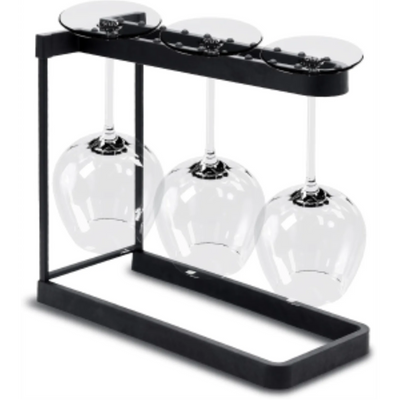 Porte-verres à vin Happy Sinks, anthracite, bio-composite + acier inoxydable (EB-HS-030)