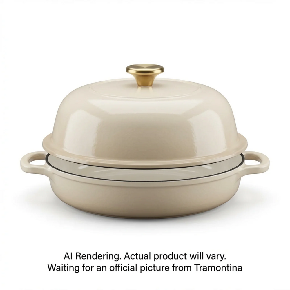 Tramontina 9.5" Enamel Cast Iron Bread Oven, Latte - Retail Box
