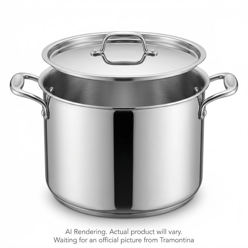 Tramontina Tri-Ply Base Covered Stock Pot, 8 qt