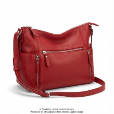 Mancini June Crossbody Handbag – Red Pebble-Grain Leather (HBP1081-RED)