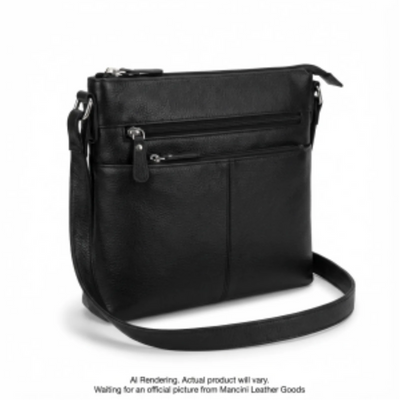 Sac organisateur bandoulière Mancini Pebbled Sheilagh (HBP1089-BLACK)