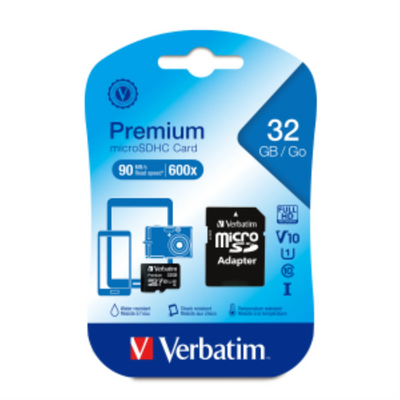 Verbatim 32 Go Prem MicroSDHC UHS-I V10 Cls10 Ada
