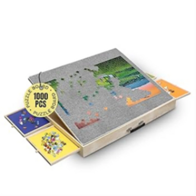 Table à casse-tête inclinable avec tiroirs et tapis de couverture - Espace de travail pour casse-tête de 1000 pièces