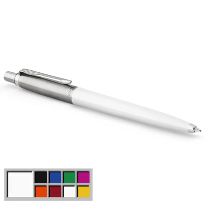 Stylo à bille Parker Jotter Originals, fini blanc classique, pointe moyenne, encre bleue