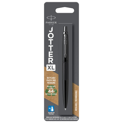Stylo à bille Parker Jotter XL, noir mat monochrome, pointe moyenne, encre bleue (2122757)