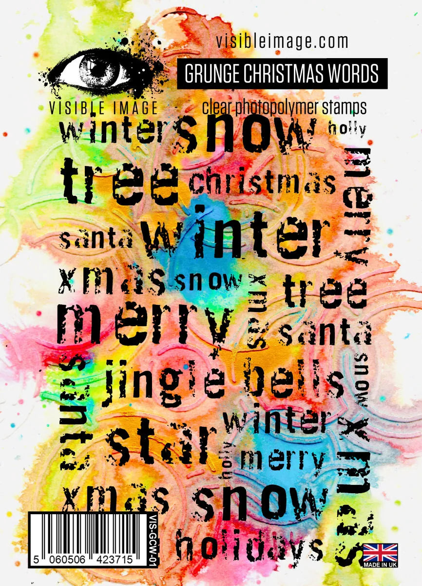Visible Image Grunge Christmas Words - A6 Stamp Set
