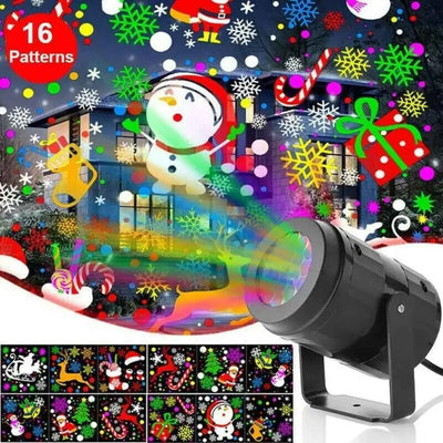 Projecteur de lumière LED pour fête de Noël et flocons de neige, projecteur de scène rotatif, éclairage de vacances en plein air, décoration de jardin de Noël