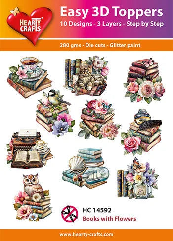 Toppers 3D faciles Hearty Crafts - Livres avec fleurs