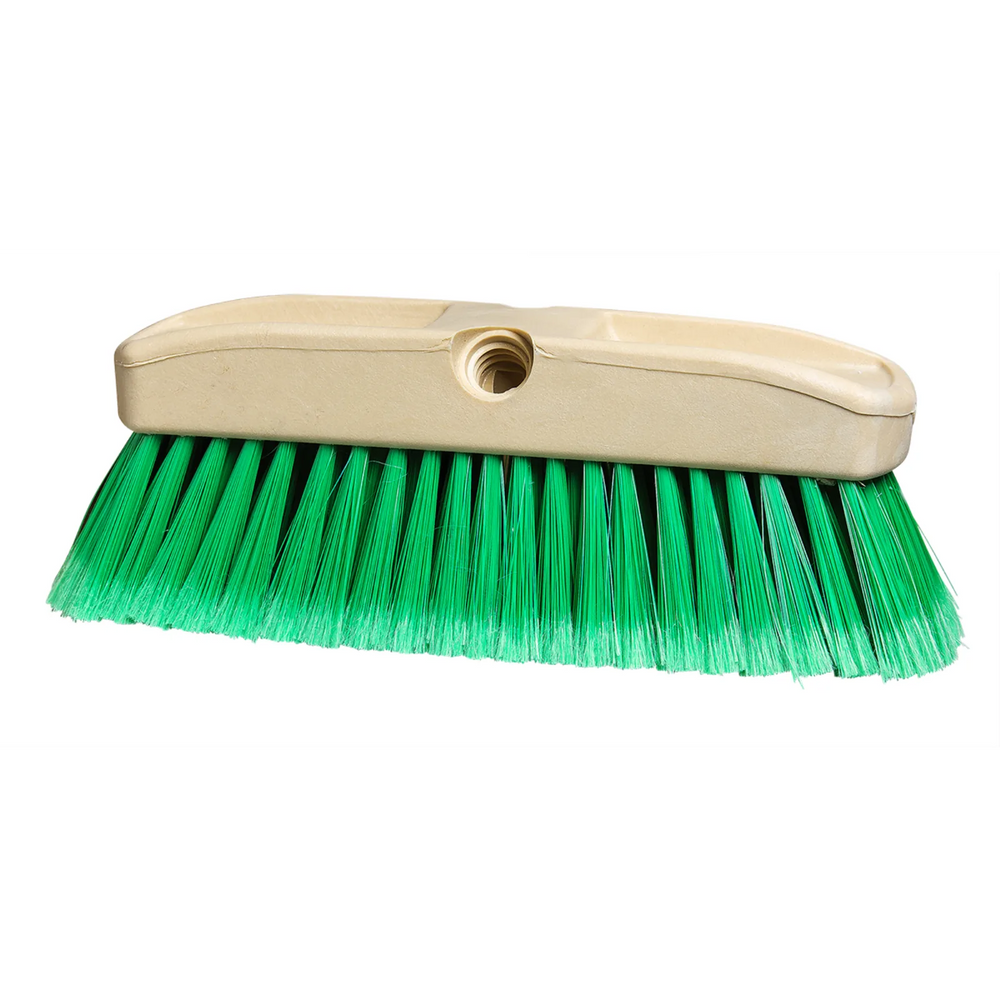 Car Truck Wash Brush 11" Plastic Block Green Flagged