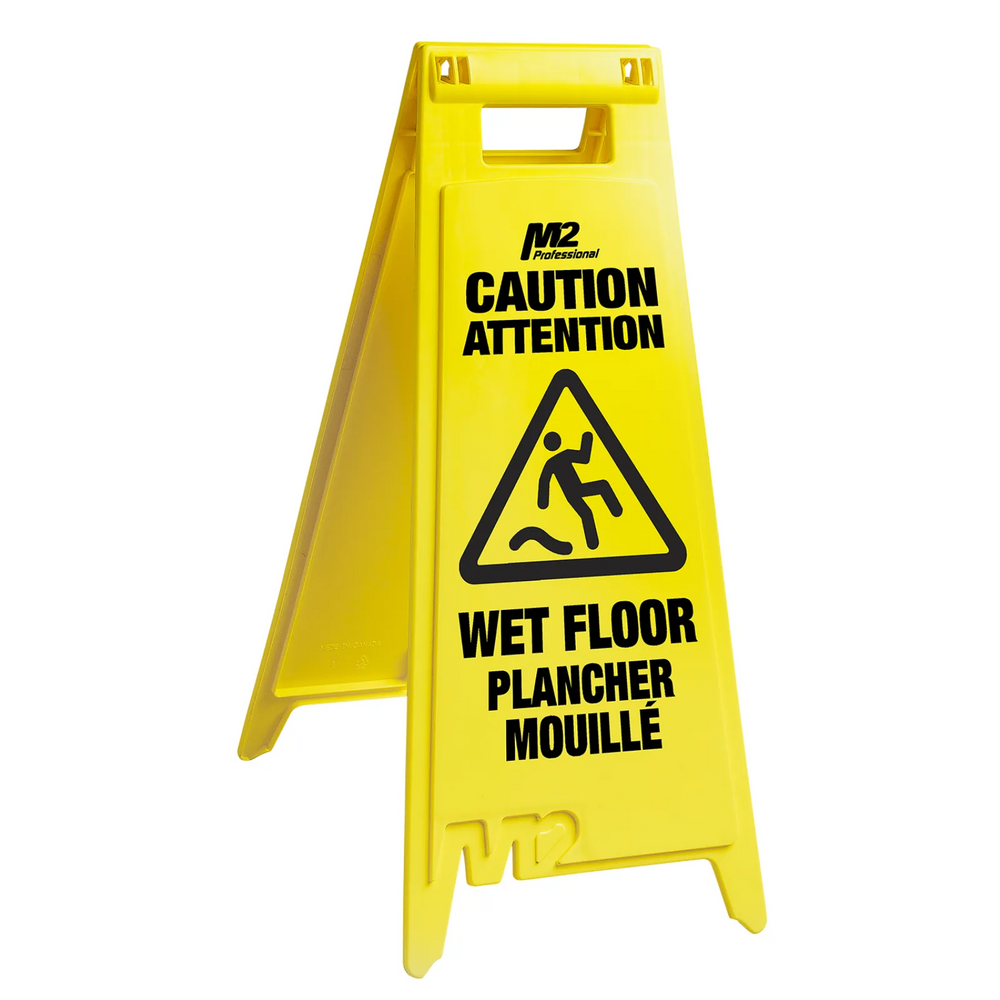 28" Floor Sign “Caution Wet Floor” –English/French (Top/Bottom)