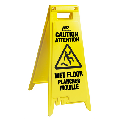 Panneau de signalisation de plancher mouillé M2 Professional de 28 po - Anglais/Français (WF-7003)