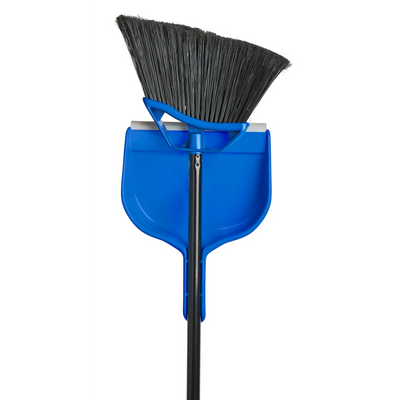 Balai angulaire professionnel M2 de 10 po bleu avec manche de 48 po et ramasse-poussière à pince noir de 9 po (BA-9708-D)