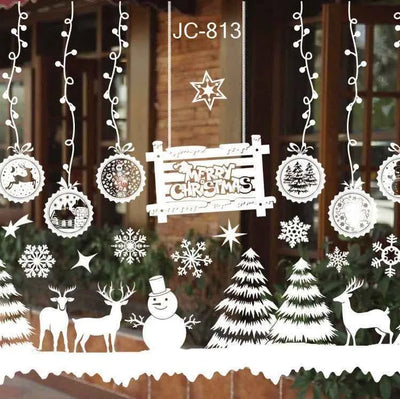 Autocollants de fenêtre de Noël – Décalcomanies de fêtes électrostatiques, 2 feuilles