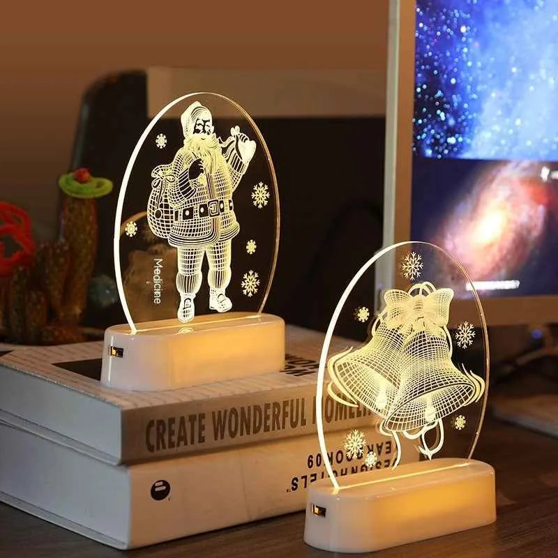 Veilleuse de Noël à DEL – Lampe d'ambiance Renne, blanc chaud, USB/piles