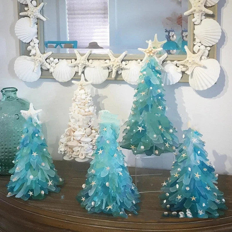 Arbre de Noël bleu - Décoration de table des Fêtes à faire soi-même