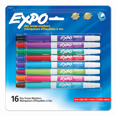 Expo Dry Erase Markers, Assorted Colours, Fine Tip, 16 Count (2138471A)