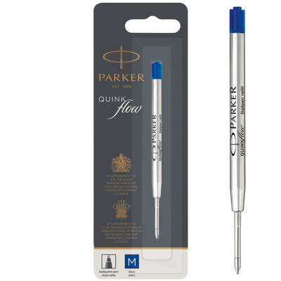Parker Ballpoint Pen Refill, Medium Point, Blue QUINKflow Ink (1950371)