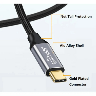 Mlink - USB-C 3.1 Braided Extension Cable PD100 10Gbps 20V/5A - 3m (10')