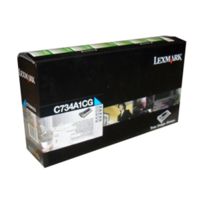 Lexmark Cyan Return Program 6K Toner Cartridge for C/X734, 746, X738 (C734A1CG)