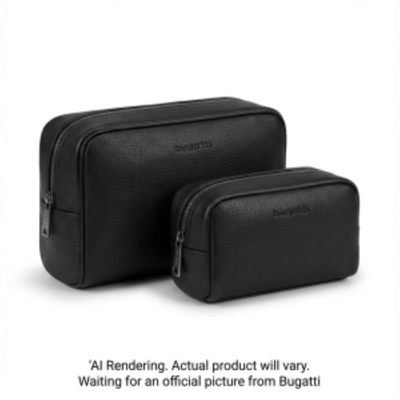 Bugatti Gift Giving Toiletry Bag Set Of 2 PU (TAC2575BU-BLACK)