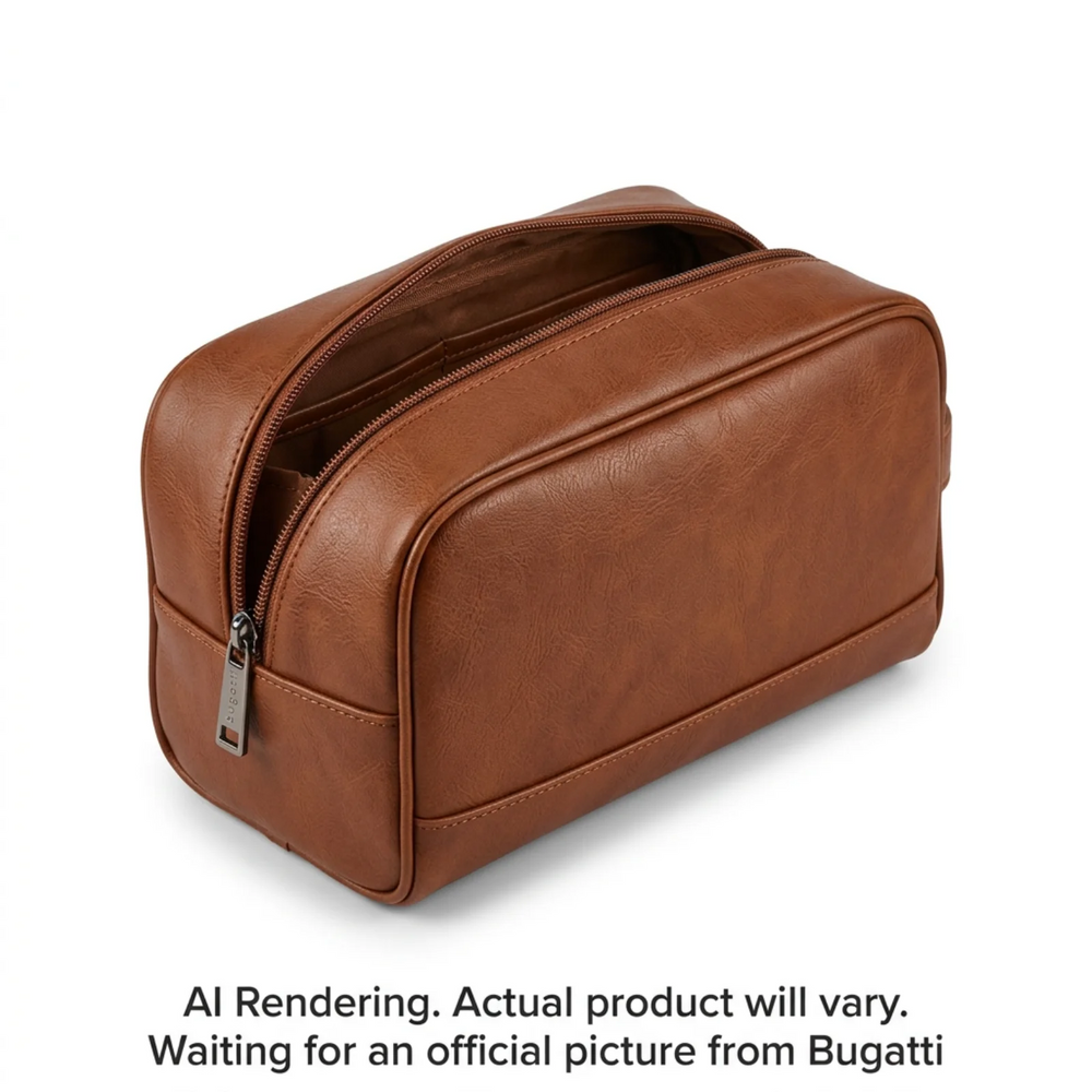 Bugatti- Toiletry Bag- PU- Palermo- Cognac