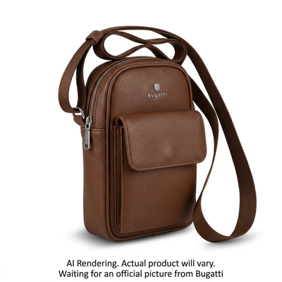 Bugatti Central Sling Bag Brown PU Leather (SLN2823BU-BROWN)