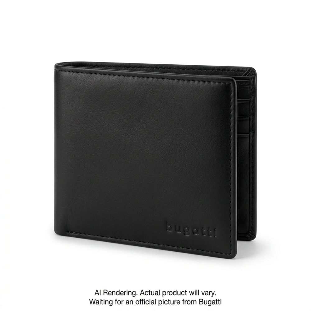 Men's Wallet- Bugatti- Kensley-Goat Nappa- Black