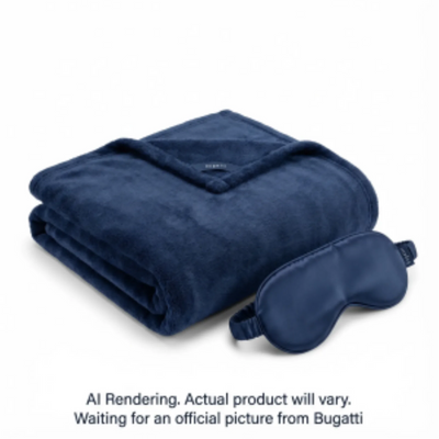 Bugatti 2-Piece Travel Set with Eye Mask and Blanket - Navy (TAC2629BU-NAVY)