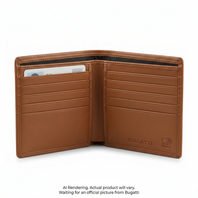 Bugatti Men's Kensley Wallet - Goat Nappa Leather - Tan (MWL2786BU-TAN)