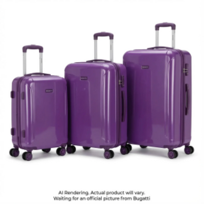Bugatti Swiss Mobility LAX 3-Piece ABS Luggage Set - Purple (HLG2003SM-SPURPLE)