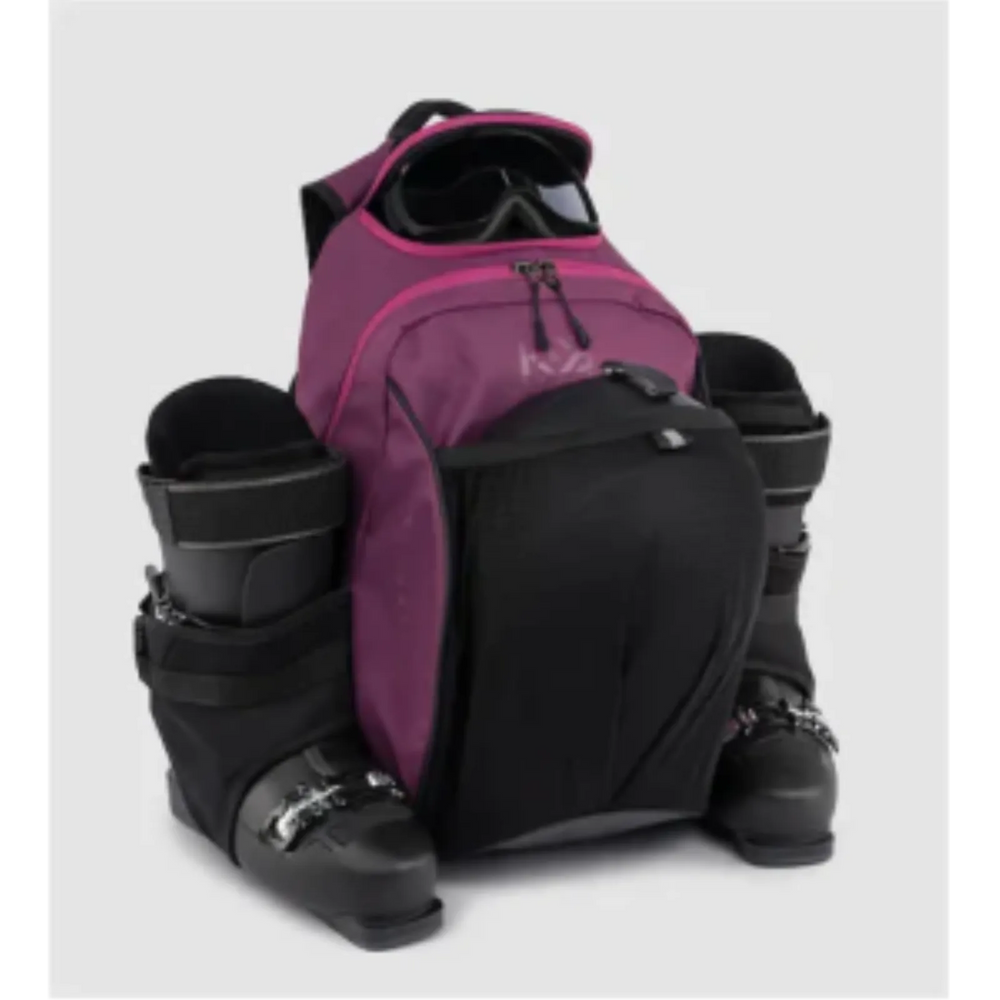 K&B Sport - Ski Boot Backpack - Slick - Burgundy/ Raspberry