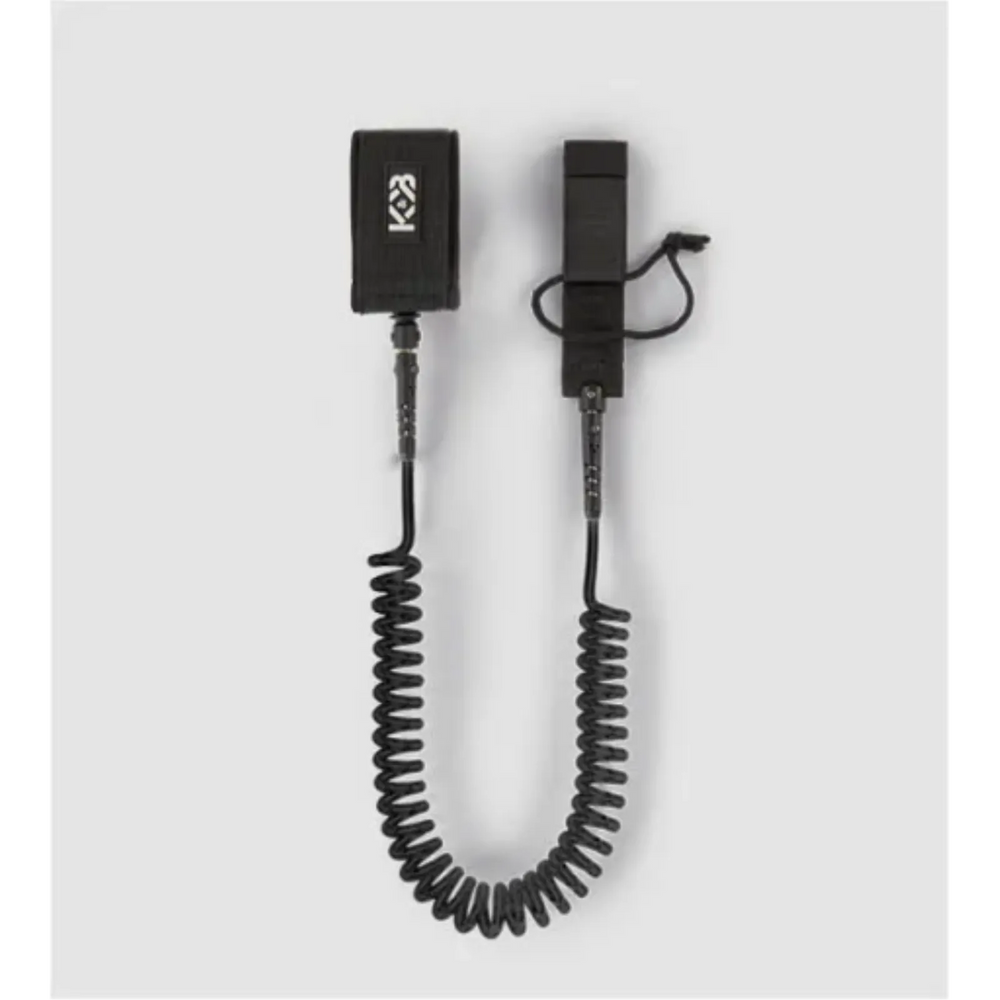 K&B Sport Coiled Paddle Foot Leash - Black
